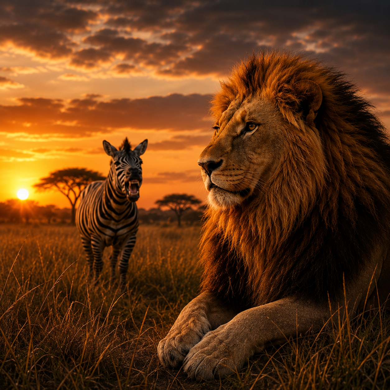 African savanna at golden hour